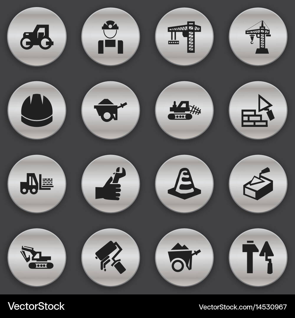 Set of 16 editable structure icons includes vector image