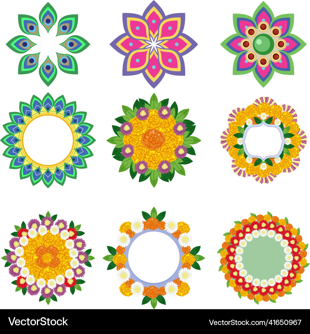 Set of mandala design in different patterns Set of mandala design in different patterns Vector Image