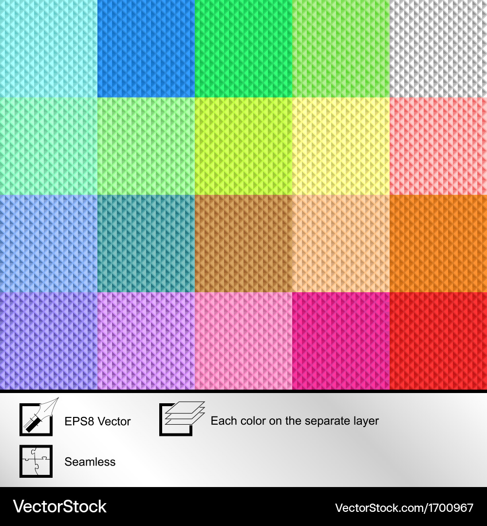 Set of twenty colorful seamless textures Vector Image