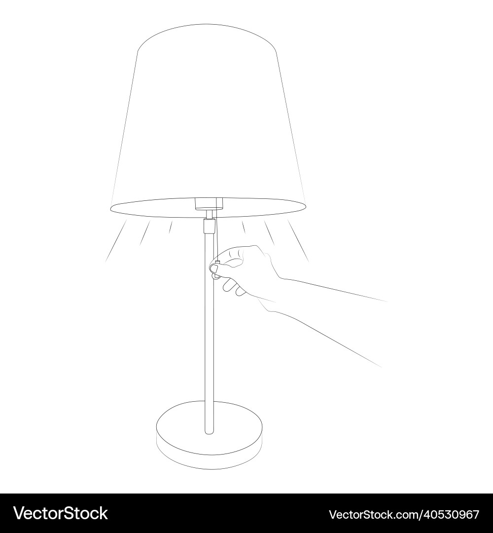Table lamp with a switch Vector Image