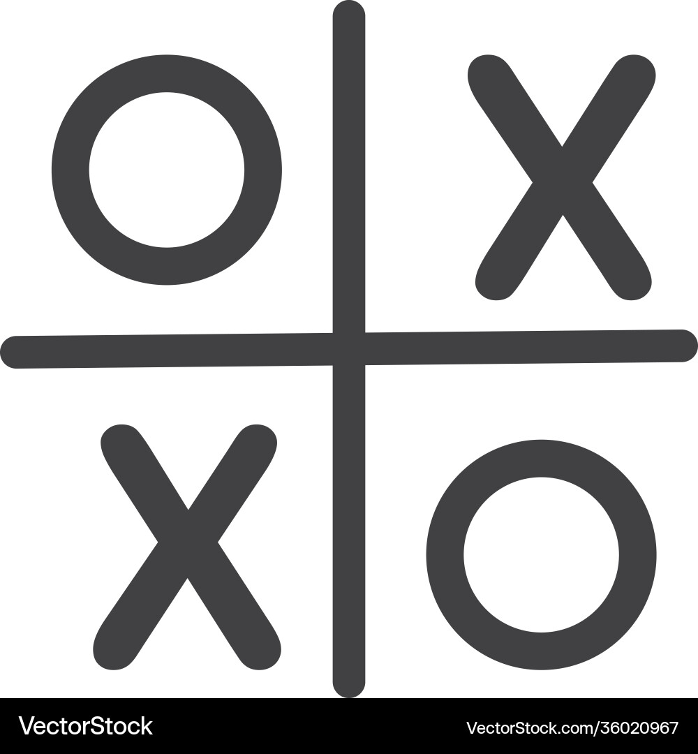 Tic tac toe game icon template design Tic tac toe game icon template design Vector Image