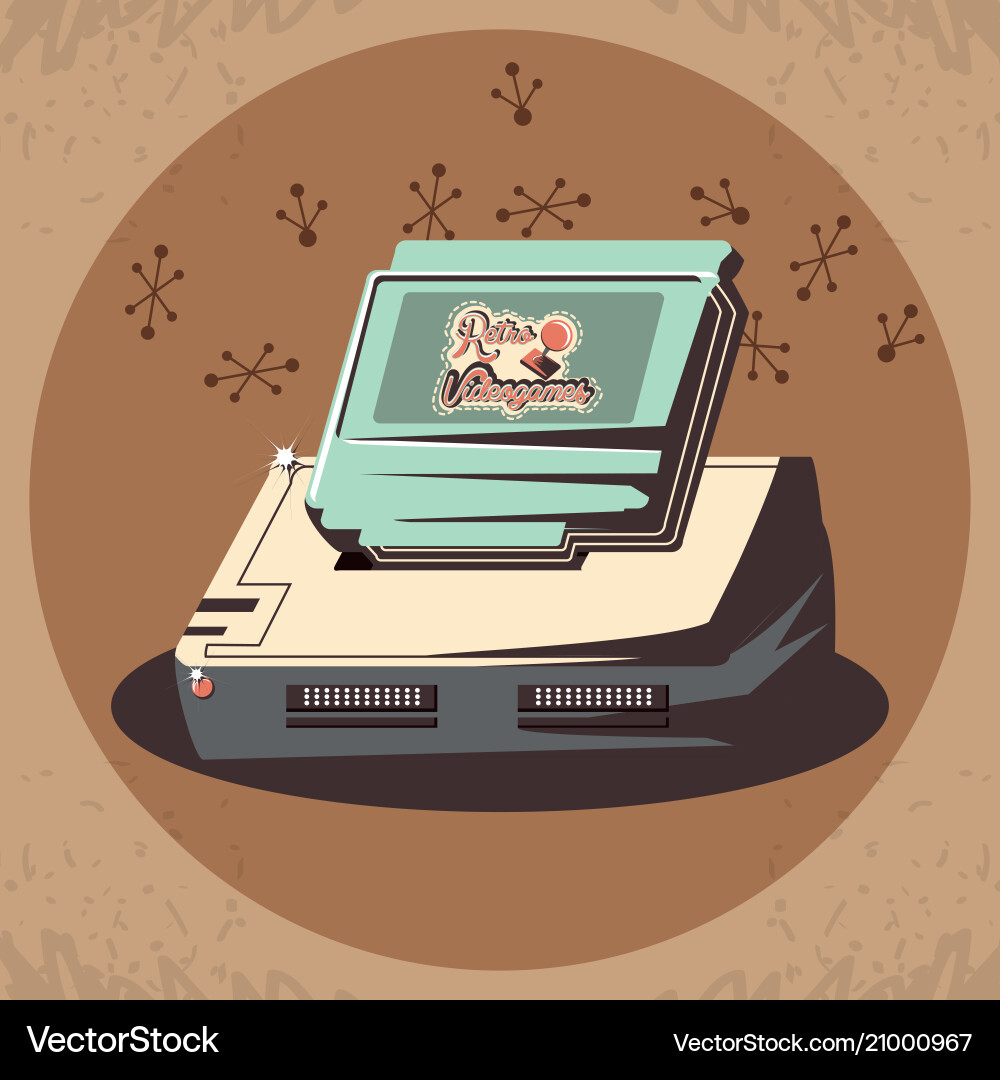 Video game retro with console Vector Image