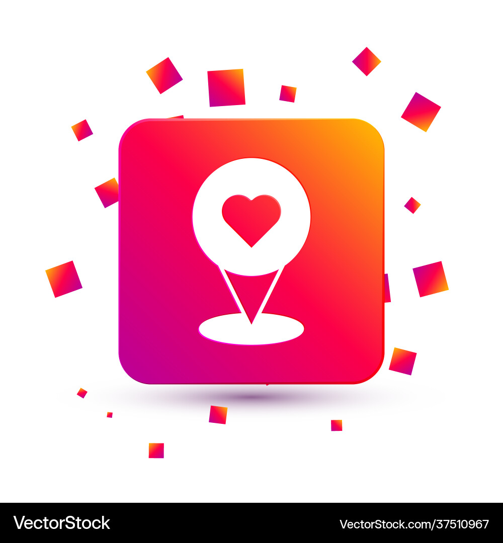 White map pointer with heart icon isolated White map pointer with heart icon isolated vector image
