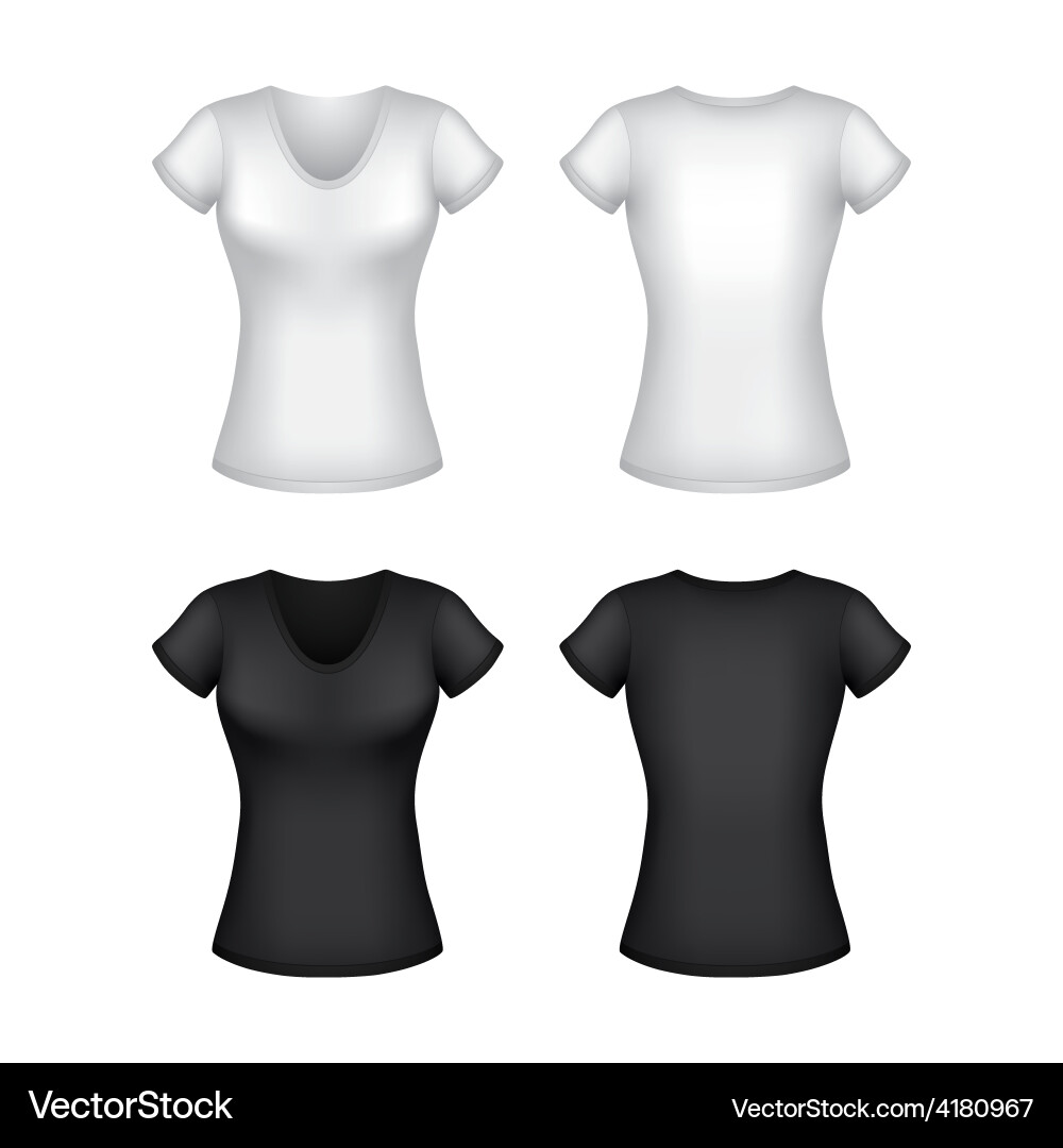 White Women's T-Shirt Template vector image