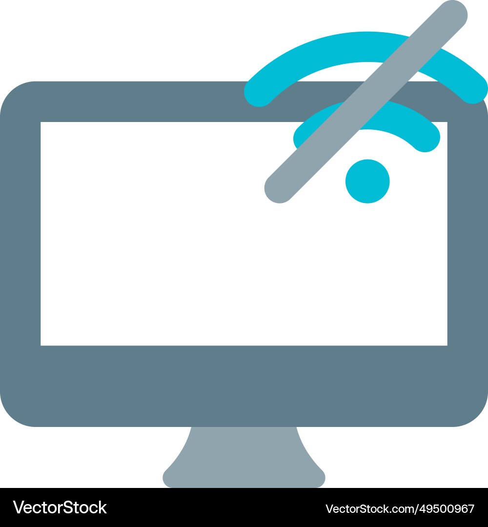 Wi-fi connectivity issue appears in computer Vector Image