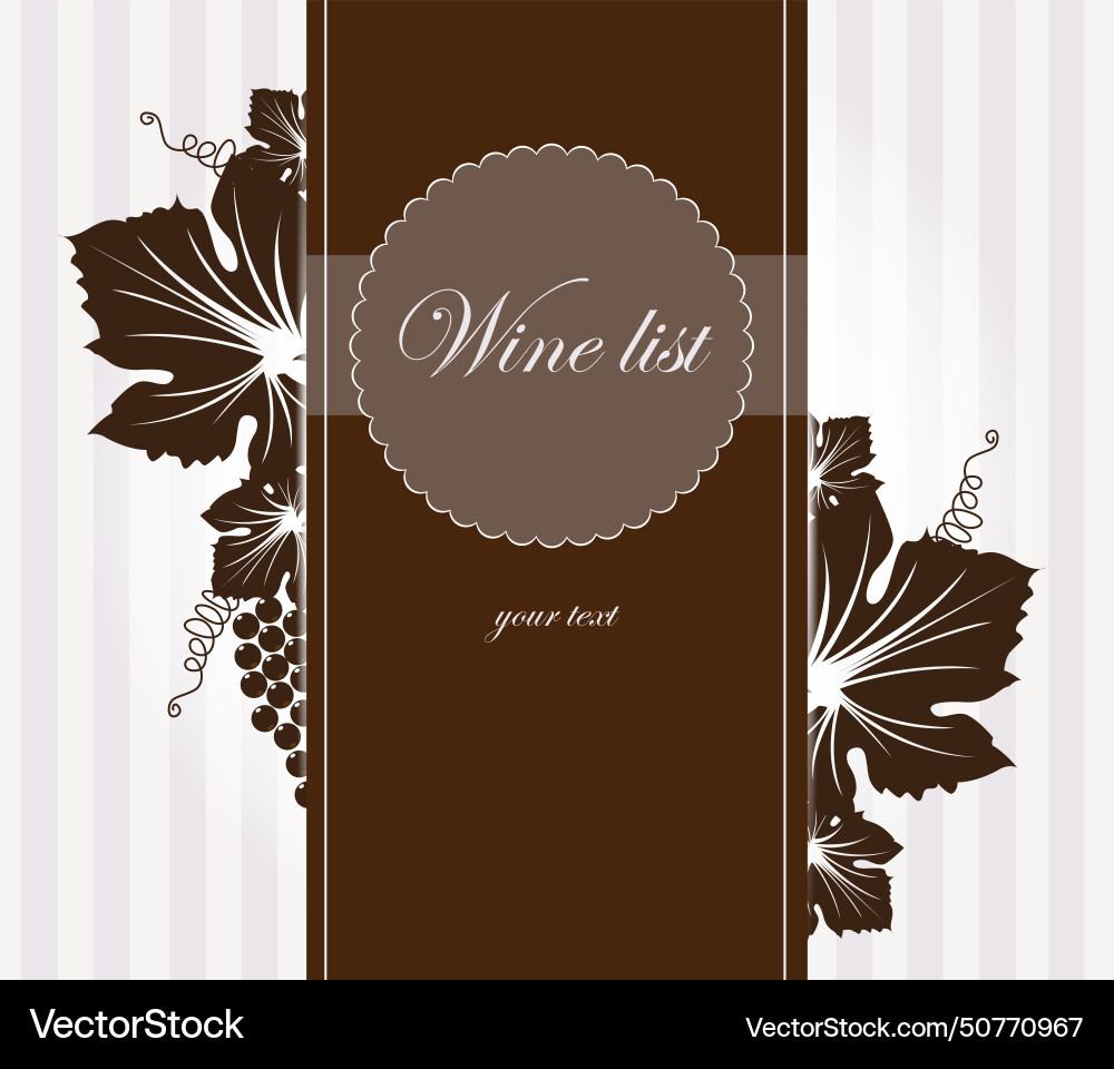 Wine list design vector image