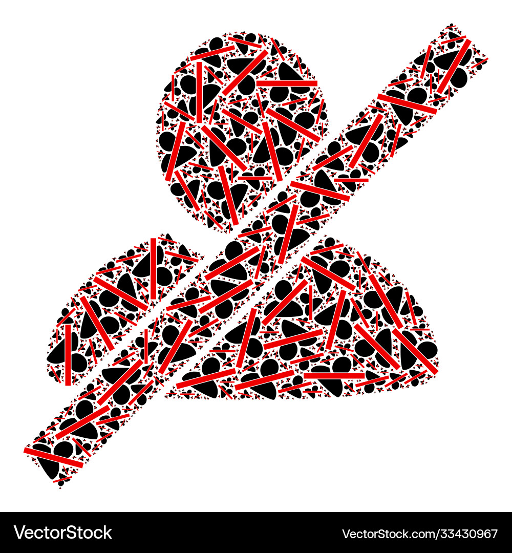 Wrong user recursion collage icons vector image