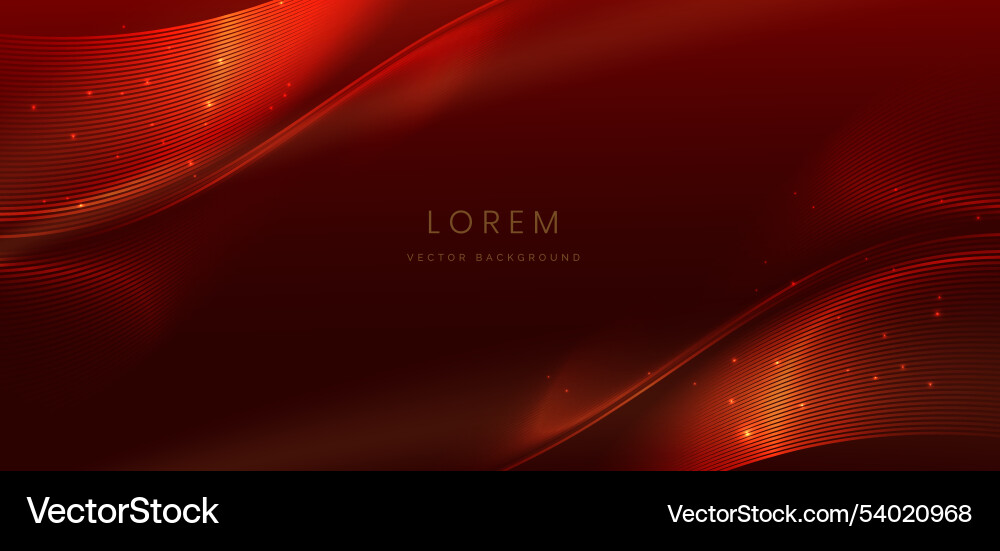 Abstract Red Curved Lines Background Vector Image