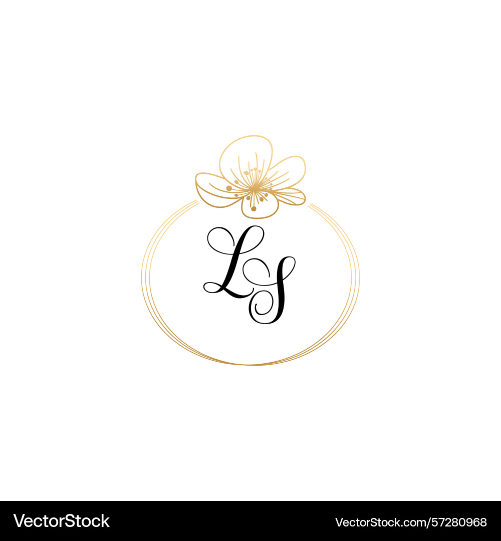 Botanical monogram logos with initial ls Vector Image