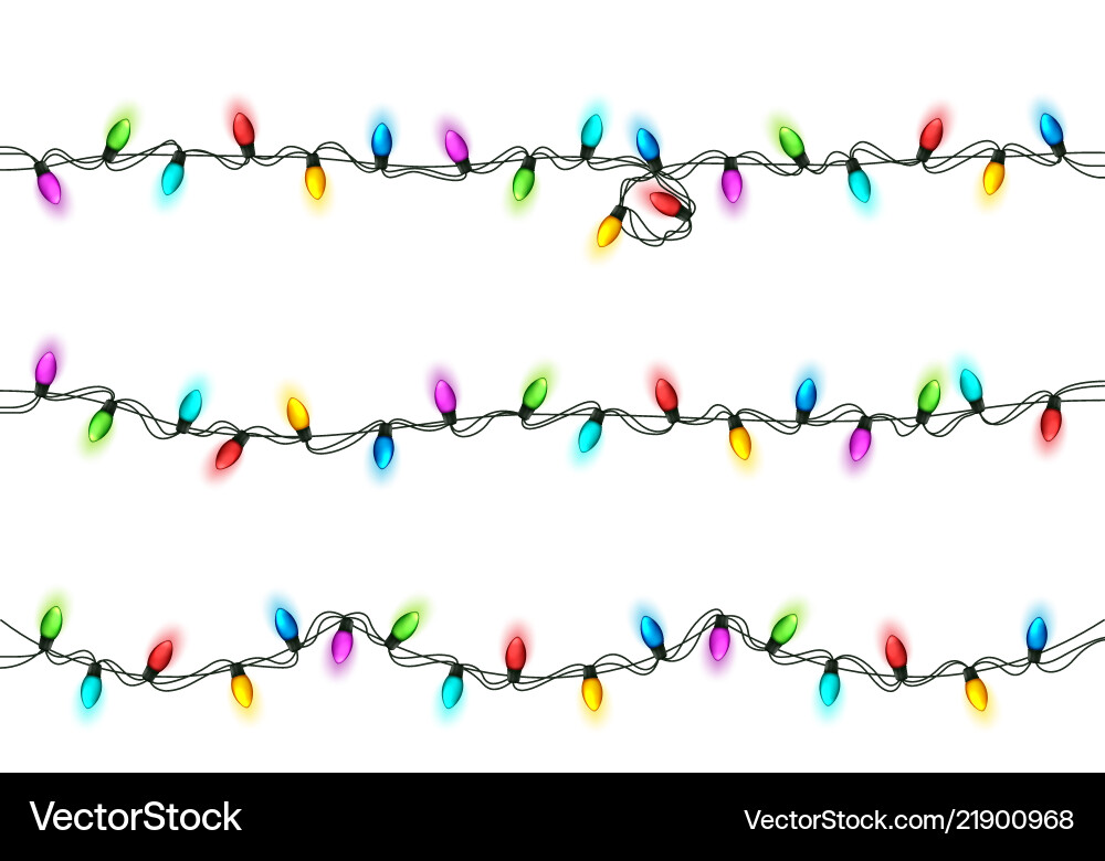 Christmas festive lights decorative glowing Christmas festive lights decorative glowing vector image