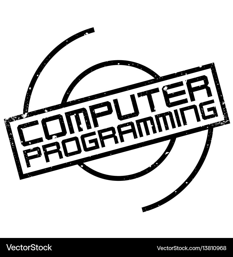 Computer programming rubber stamp Computer programming rubber stamp vector image