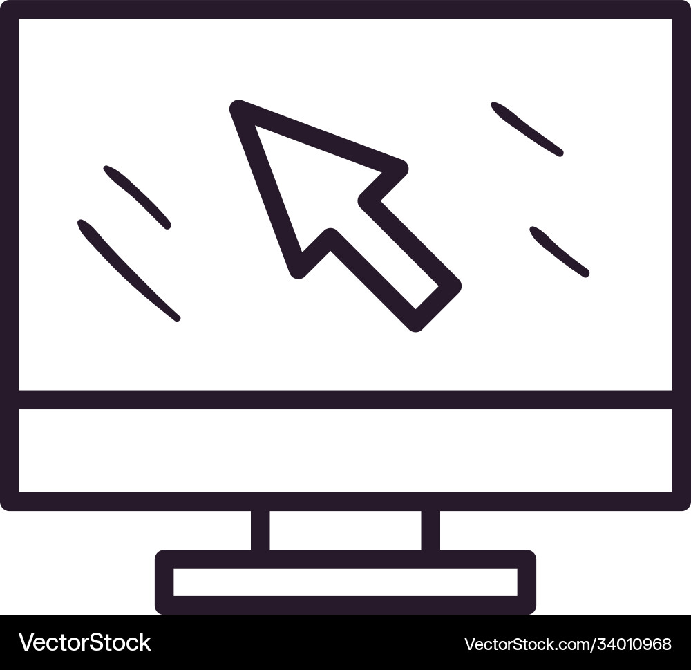 Cursor in computer line style icon design vector image