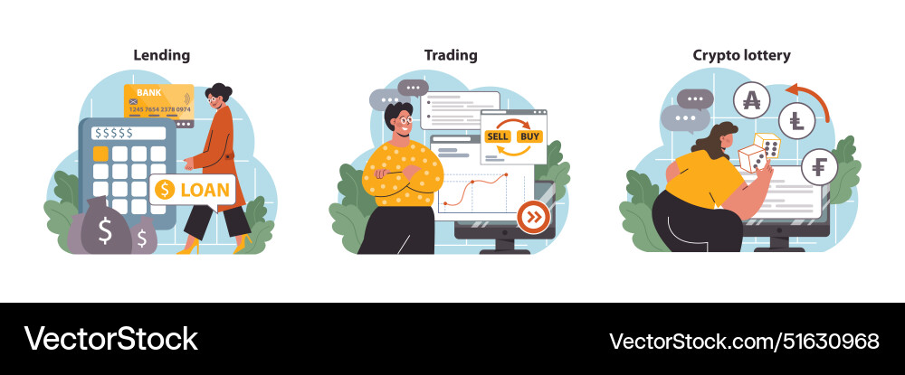 Defi decentralized finance set smart distributed Defi decentralized finance set smart distributed vector image