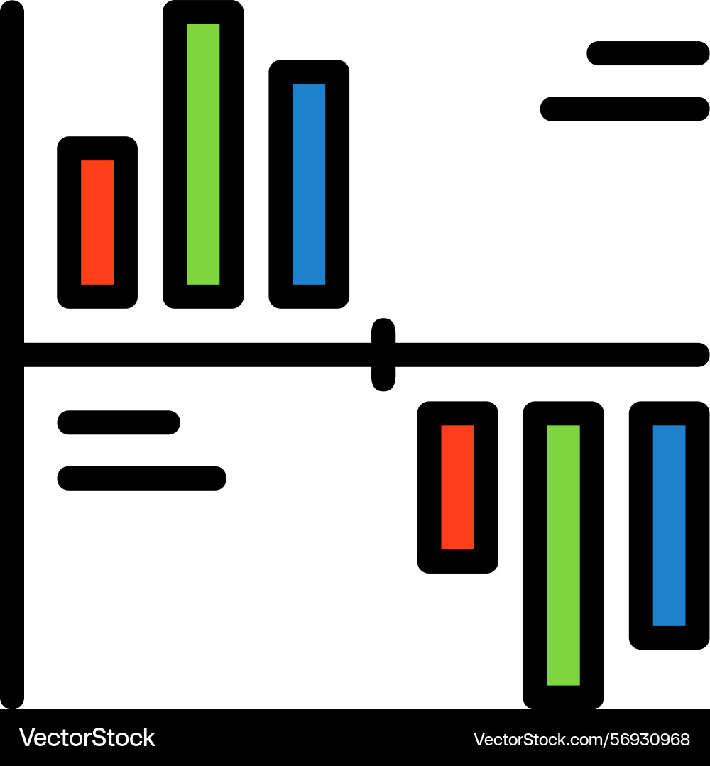 Gantt chart line filled style icon design Vector Image