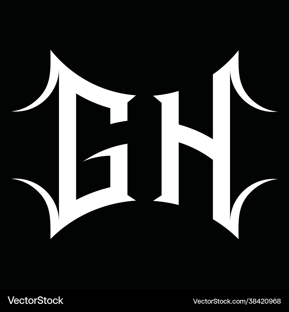 Gh logo monogram with abstract shape design Vector Image