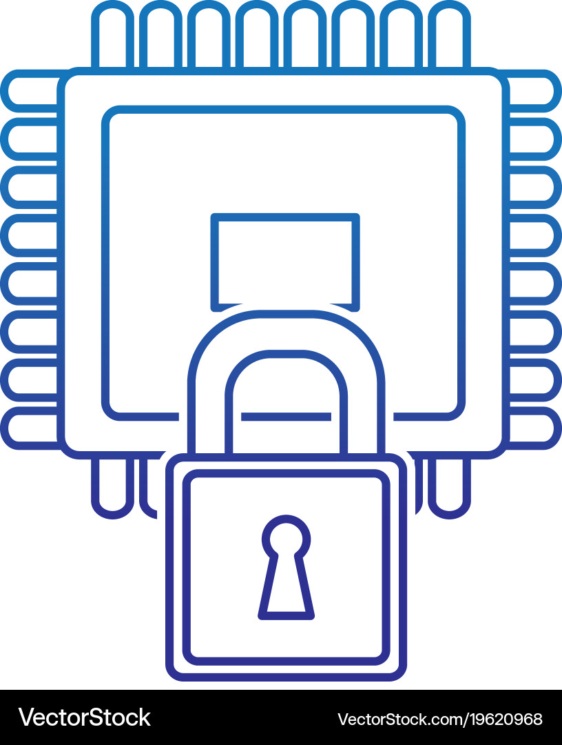 Isolated processor design Vector Image