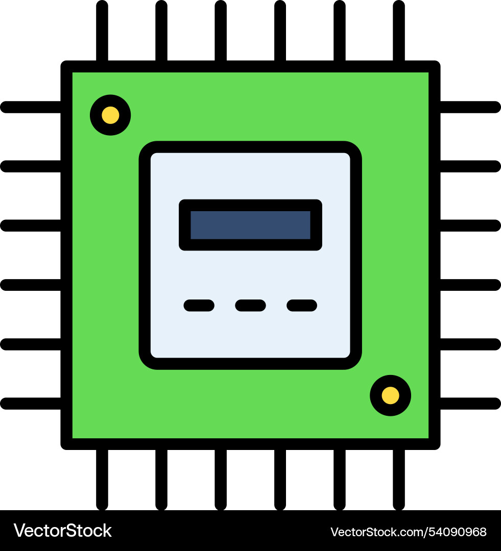 Processor line filled icon design Vector Image