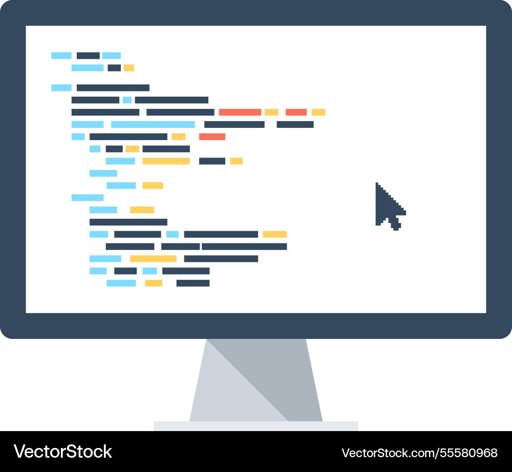 Program coding flat web icon concept Program coding flat web icon concept vector image