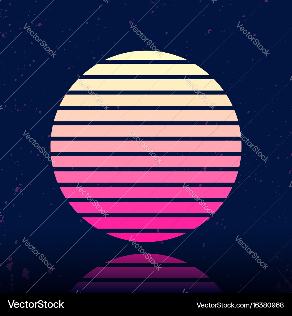 Retro Sci-Fi Sun Banner Vector Image