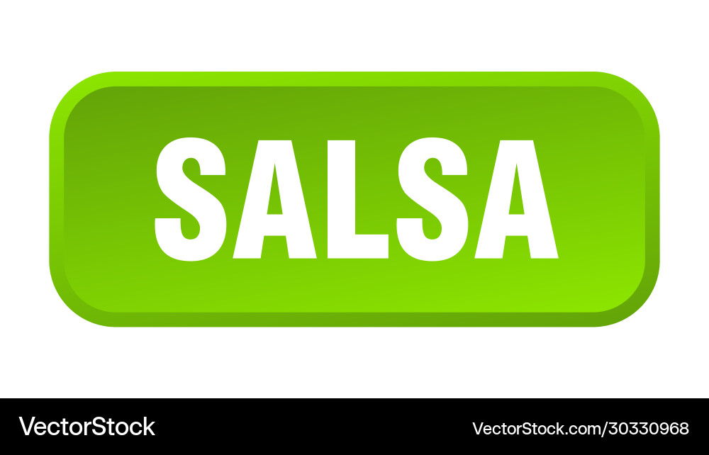 Salsa button square 3d push vector image