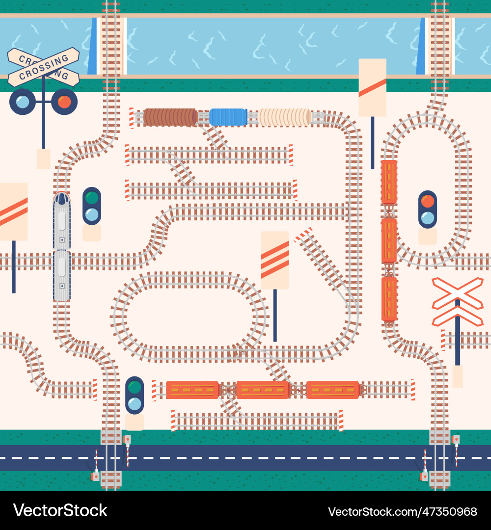 Seamless railway pattern repetitive design Seamless railway pattern repetitive design Vector Image