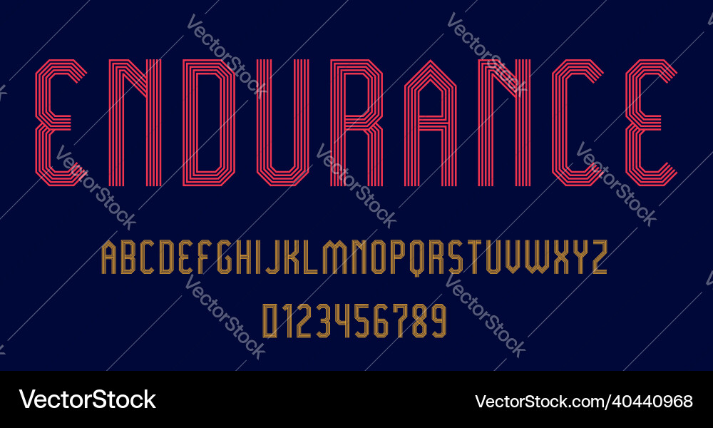 Set of alphabets font letters and numbers Set of alphabets font letters and numbers vector image