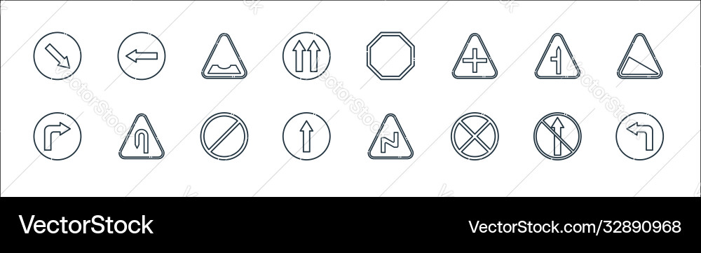 Signaling line icons linear set quality vector image