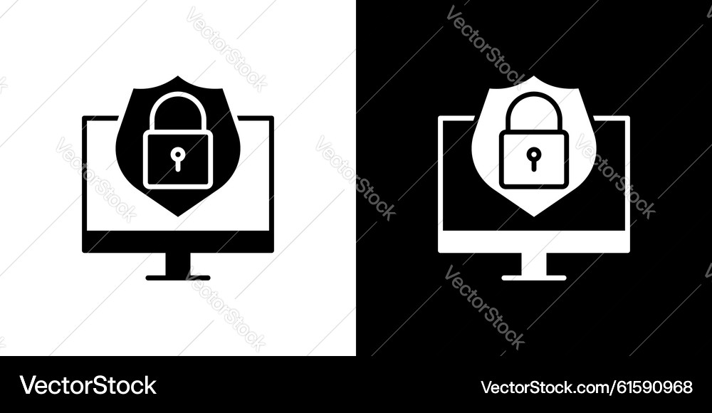 Simple Computer Security Icon – Royalty-Free Vector | VectorStock