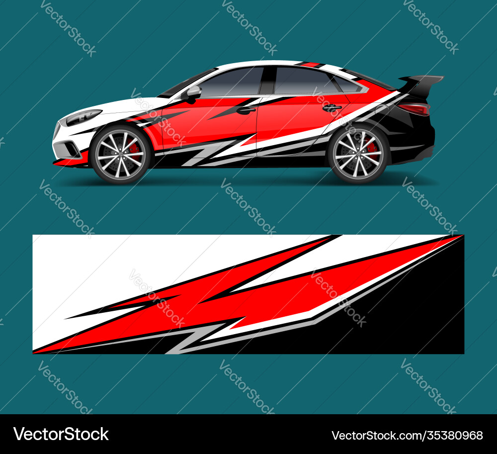 Sport Car Racing Wrap Vector Image
