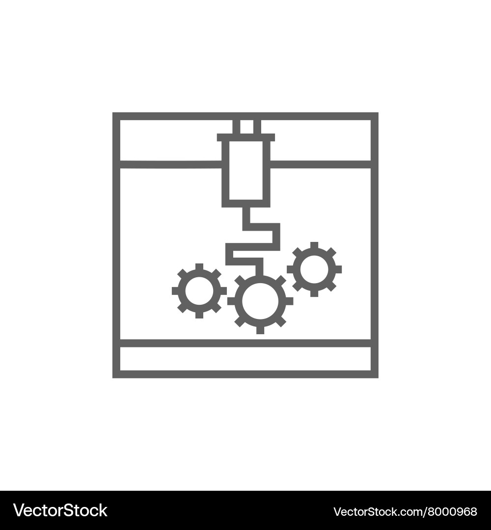 Tree d printing line icon Vector Image