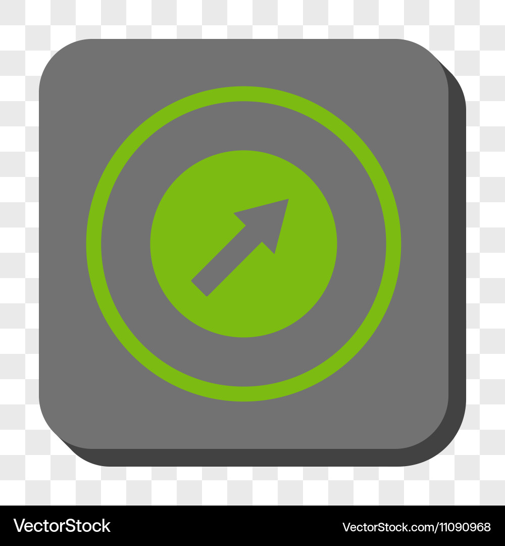 Up-right rounded arrow square button Vector Image