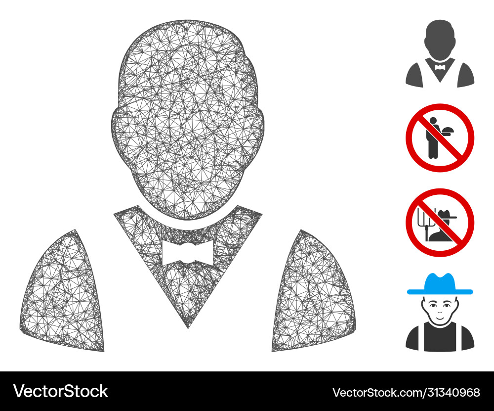 Waiter web mesh Waiter web mesh vector image