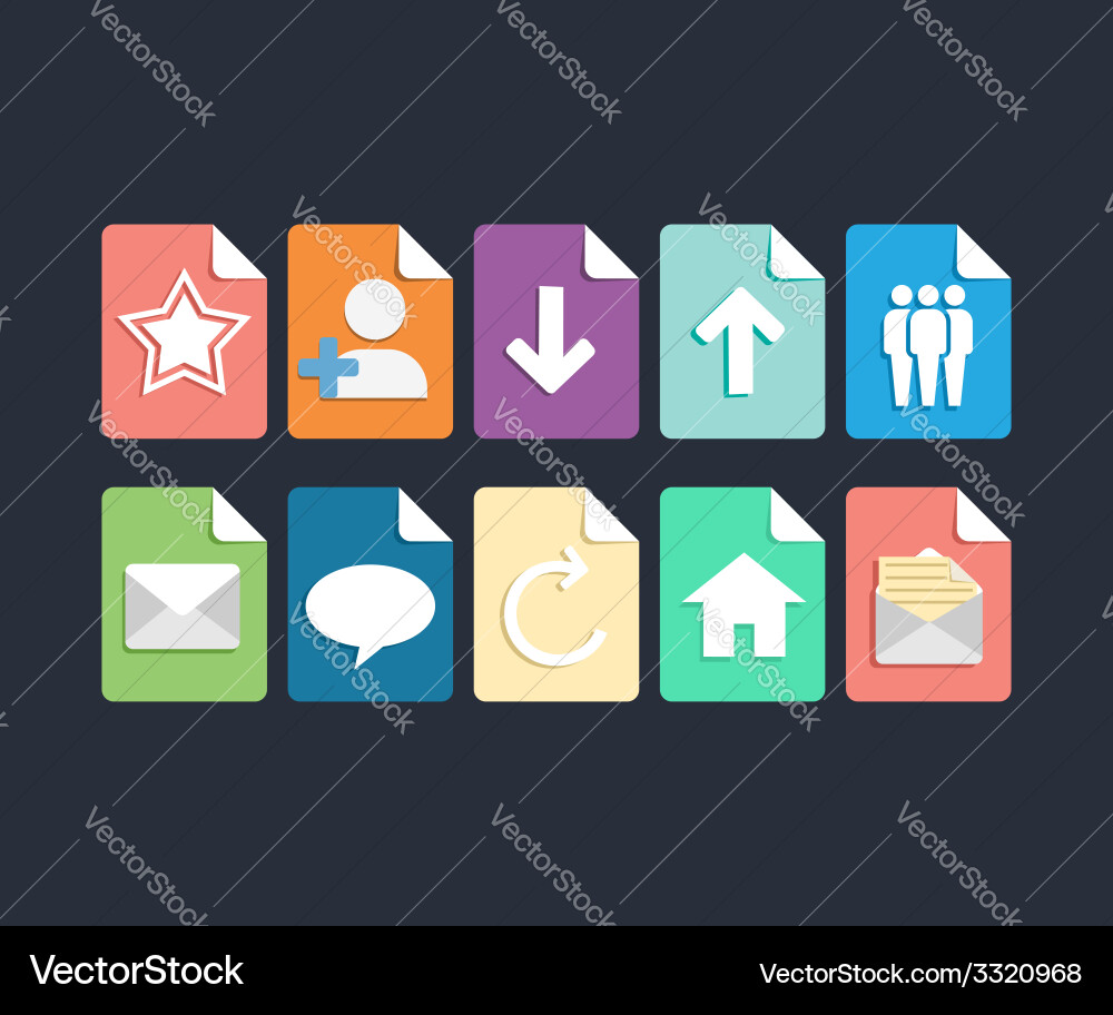 Website and app design flat icons set vector image