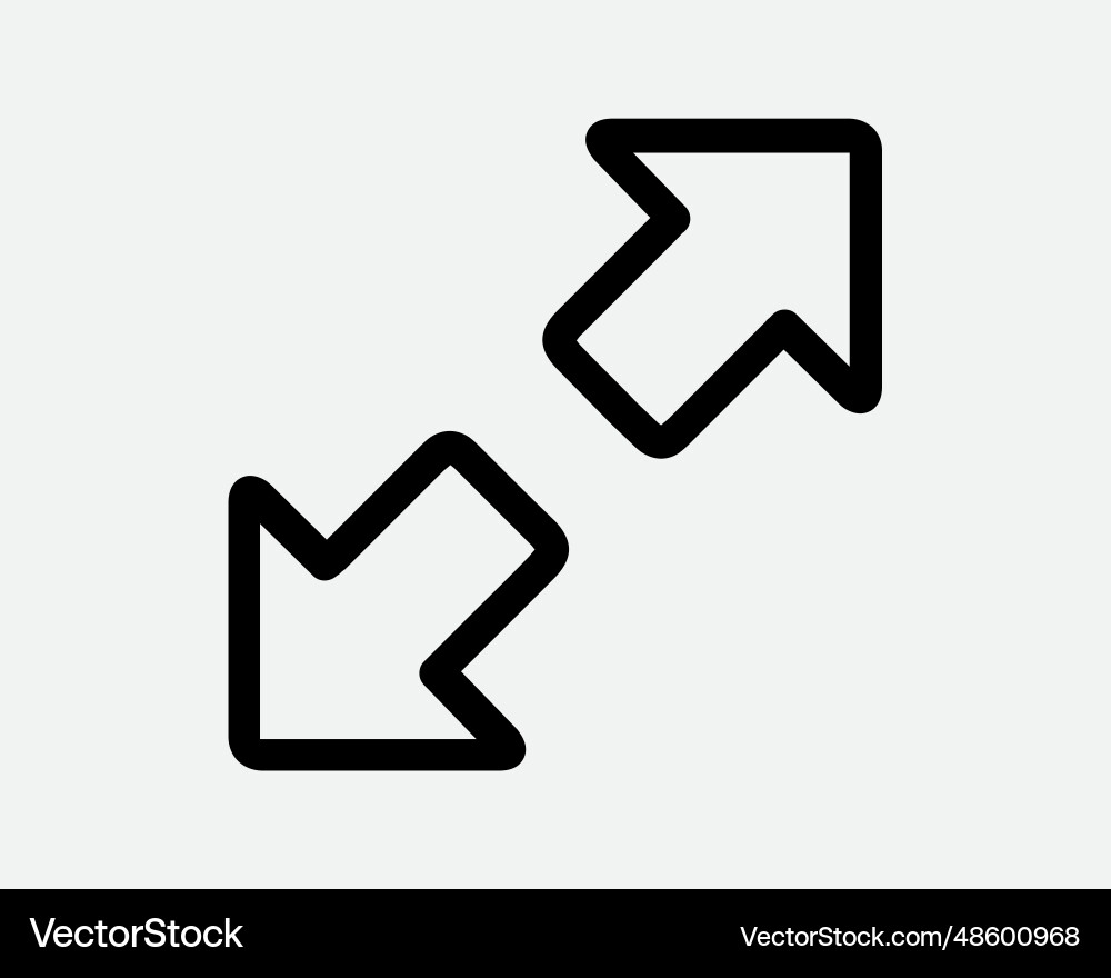 Zoom in out arrow line icon two 2 arrows gesture vector image