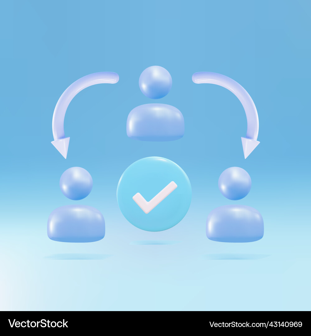 3d distribution icon assignment delegating 3d distribution icon assignment delegating vector image