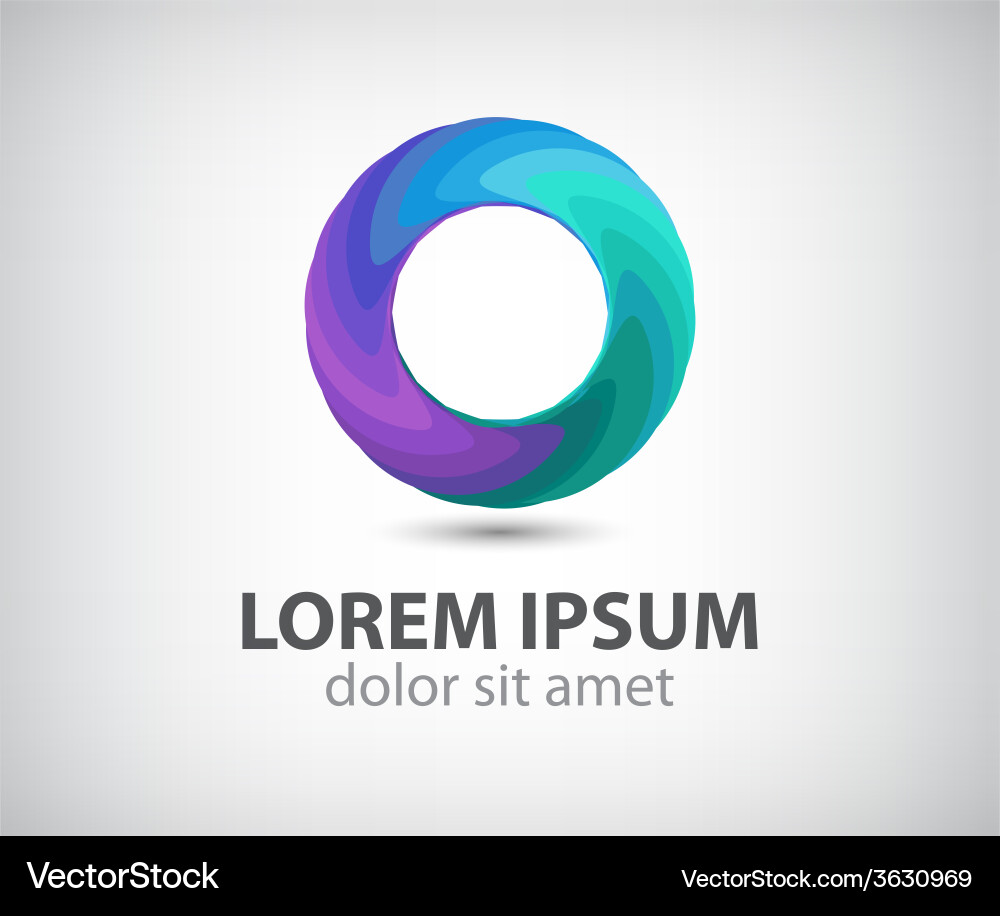 Abstract circle loop icon logo isolated vector image