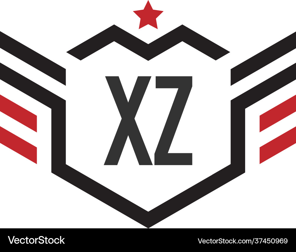 Anfangsbuchstabe xz star wing hexagonal kreativ Anfangsbuchstabe xz star wing hexagonal kreativ vektorbild