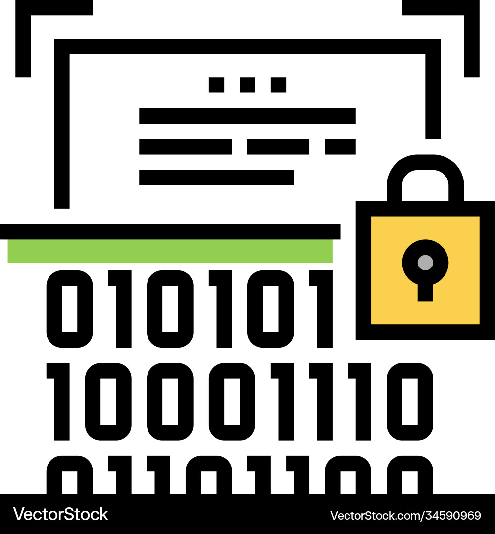 Binary encryption color icon vector image