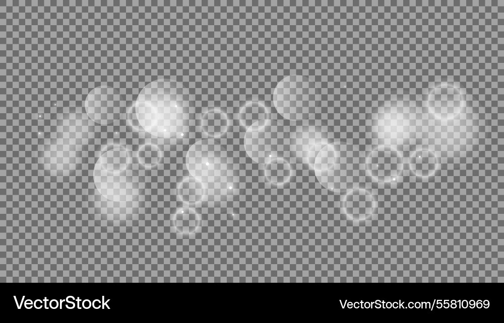 Bokeh circles on transparent background Bokeh circles on transparent background vector image