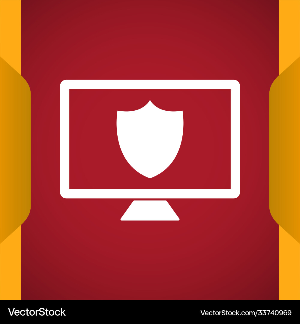 Computer data protection icon for web and mobile Computer data protection icon for web and mobile Vector Image