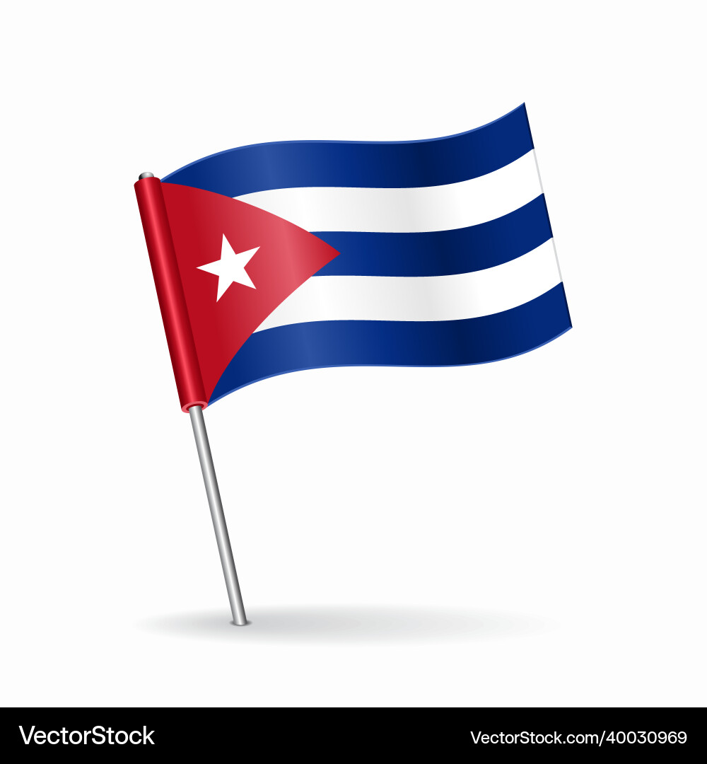 Cuban Flag Map Pointer Vector Image