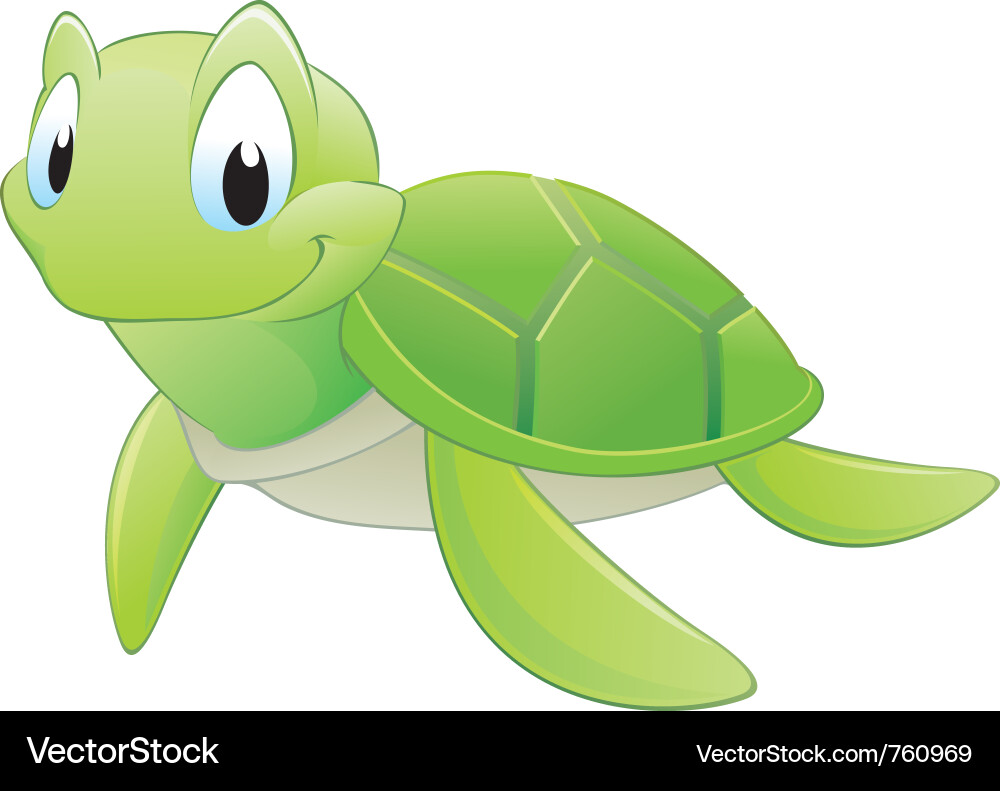 Cute Cartoon Turtle vector image