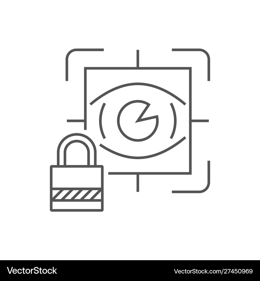 Eye scan security concept line icon for web Vector Image