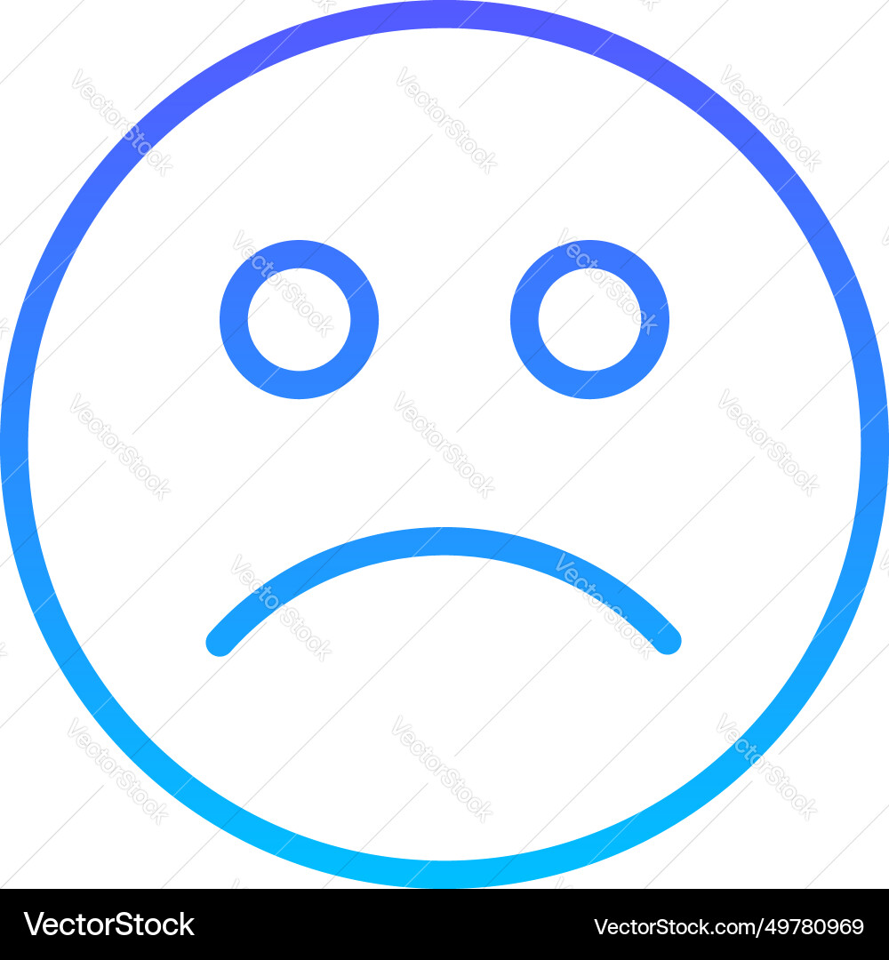 Frown line gradient icon pictogram symbol visual Vector Image