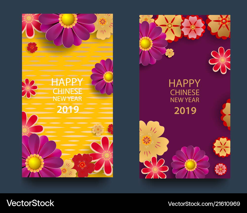 Happy new year2019 chinese year greeting card Happy new year2019 chinese year greeting card vector image