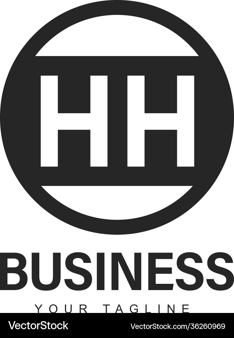Hh initial a logo design with abstract style vector image