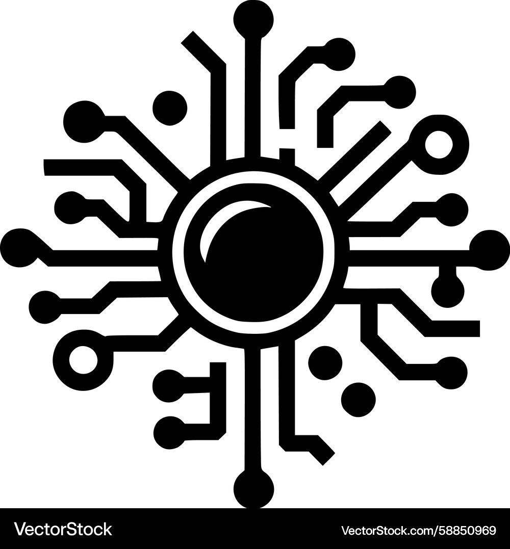 High-Tech Processor Schema Vector Image