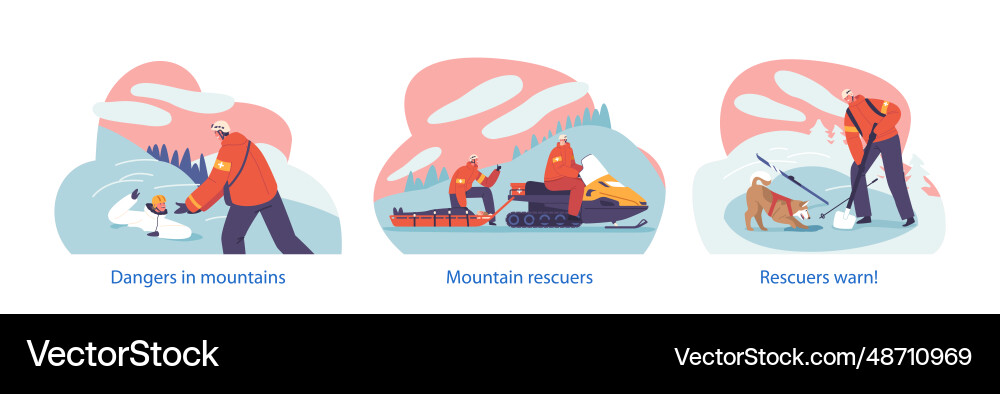 Isolated elements with scenes of dangers Isolated elements with scenes of dangers vector image