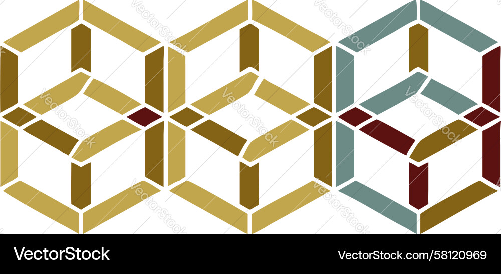 Isometric Honeycomb Cube Pattern Vector Image