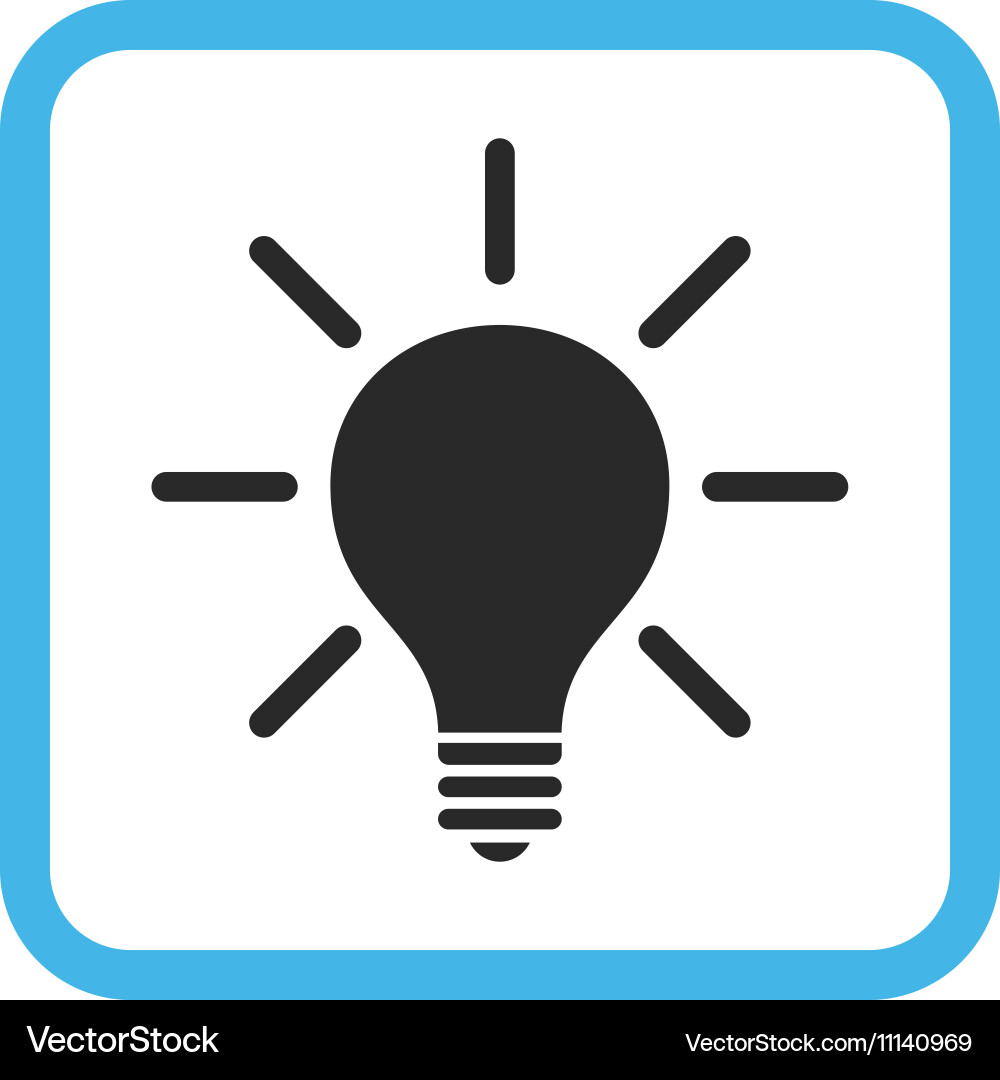 Light bulb icon in a frame vector image